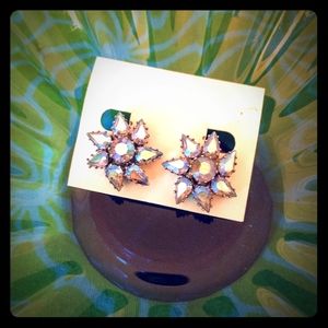 Handmade Iridescent Starburst Clip Ons